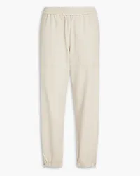 Brunello Cucinelli Cropped French cotton-blend terry track pants - Neutral Neutral