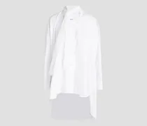 Embellished oversized cotton-poplin shirt - White