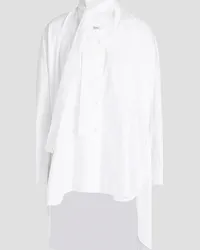 Valentino Garavani Embellished oversized cotton-poplin shirt - White White