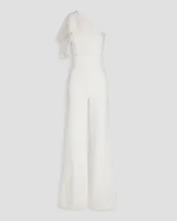 Safiyaa Tiffany one-shoulder stretch-crepe wide-leg jumpsuit - White White