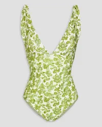 Etro Printed halterneck swimsuit - White White