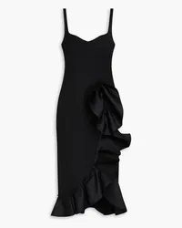 Carolina Herrera New York Ruffled wool-blend crepe dress - Black Black