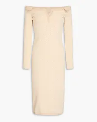 Jacquemus Pampero off-the-shoulder textured-knit cotton-blend dress - Neutral Neutral