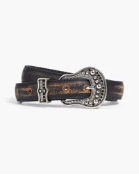 Sandro Distressed leather belt - Black Black