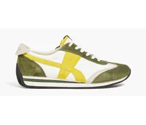 Faux leather and suede sneakers - Green