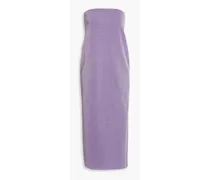 Strapless Lurex midi dress - Purple