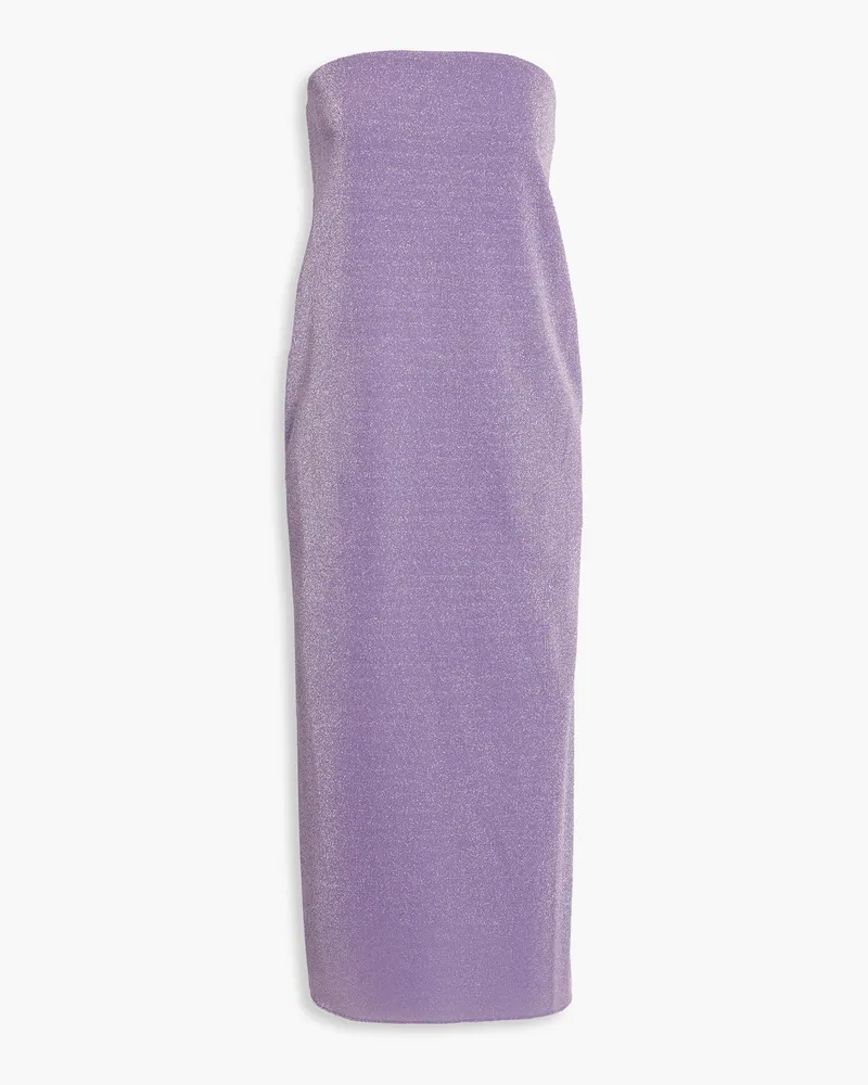 tibi Strapless Lurex midi dress - Purple Purple