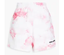 Roda embroidered tie-dyed cotton-fleece shorts - Pink
