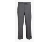 Wool-piqué straight-leg pants - Gray