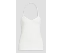 Misty cotton-jersey halterneck top - White