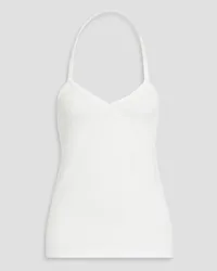 KHAITE Misty cotton-jersey halterneck top - White White