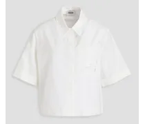 Embroidered cotton and lyocell-blend shirt - White