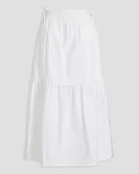 Frame Denim Tiered cotton-poplin maxi skirt - White White