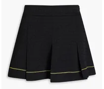 Pleated jacquard mini skirt - Black
