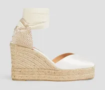 Chiara satin wedge espadrilles - White
