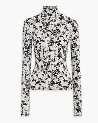 Alice + Olivia Alice Olivia - Delaina floral-print stretch-jersey turtleneck top - Black Black