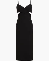 Halston Lyn cutout stretch-crepe midi dress - Black Black