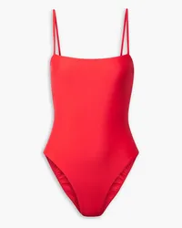 Matteau Petite Square stretch-seersucker swimsuit - Red Red