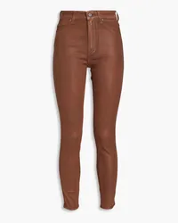 Paige Bombshell coated mid-rise skinny jeans - Brown Brown