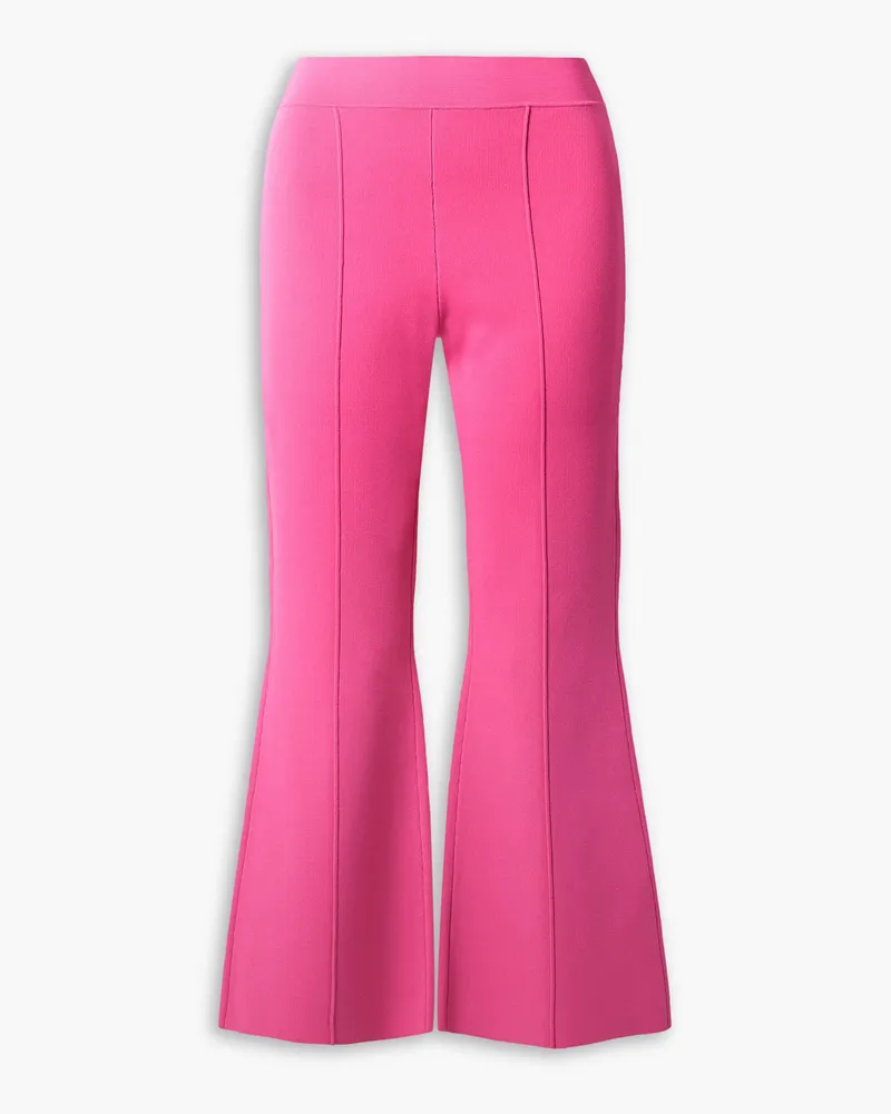 Adam Lippes Pintucked recycled stretch-knit flared pants - Pink Pink