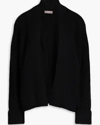 N.Peal Ribbed cashmere cardigan - Black Black