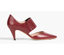 Leather Mary Jane pumps - Burgundy