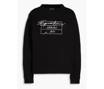 Logo-print cotton-blend fleece sweatshirt - Black
