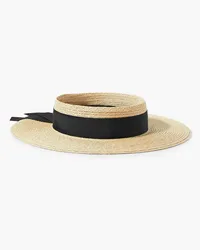 Eugenia Kim Lettie grosgrain-trimmed hemp-blend visor - Neutral Neutral