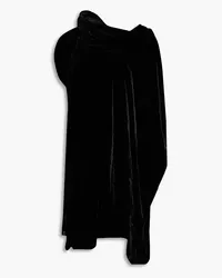 Rick Owens Asymmetric draped velvet tunic - Black Black