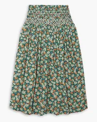 Sea Peggy floral-print cotton-voile midi skirt - Green Green