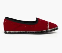Venezian studded velvet loafers - Red