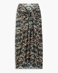 Ulla Johnson Paz printed cotton-blend voile pareo - Blue Blue