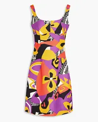 Moschino Printed cotton-blend mini dress - Purple Purple