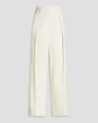 Brunello Cucinelli Pleated stretch-cotton twill cargo pants - White White