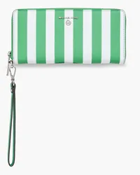 Michael Kors Striped faux leather wallet - Green Green