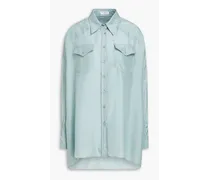 Silk crepe de chine shirt - Blue