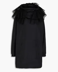 RED Valentino Oversized ruffled point d'esprit-paneled shell jacket - Black Black