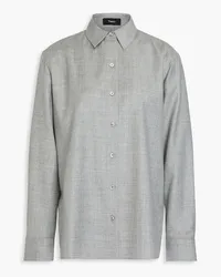 Theory Mélange wool-flannel shirt - Gray Gray