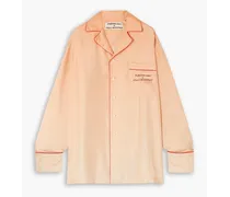 Yoshimoto Nara printed silk-satin blouse - Orange