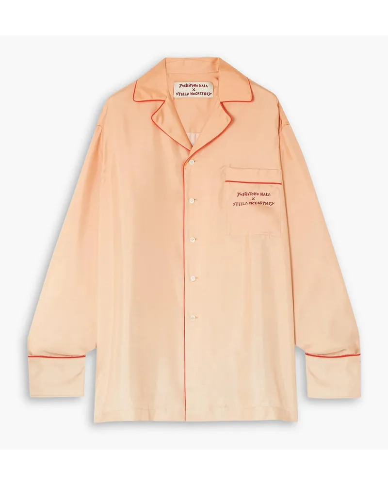 Stella McCartney Yoshitomo Nara printed silk-satin blouse - Orange Orange