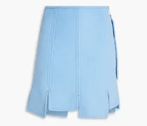 Asymmetric brushed wool-blend felt mini skirt - Blue