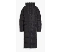 Ganni Quilted shell hooded coat - Black Black