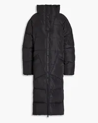 Ganni Quilted shell hooded coat - Black Black