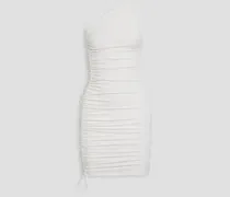 Alice Olivia - Binnie one-shoulder ruched stretch-jersey mini dress - White