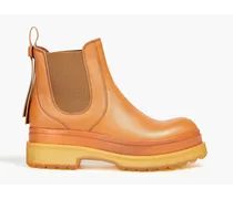 Faux leather platform Chelsea boots - Brown