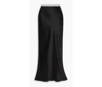 Crystal-embellished silk-satin maxi skirt - Black