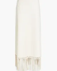 Valentino Garavani Fringed leather maxi skirt - White White