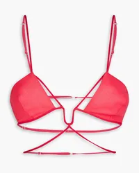 Nensi Dojaka Cutout cotton bralette - Pink Pink