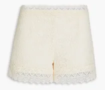 Crocheted lace shorts - White