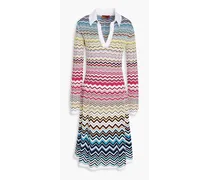 Crochet-knit cotton-blend dress - Multicolor